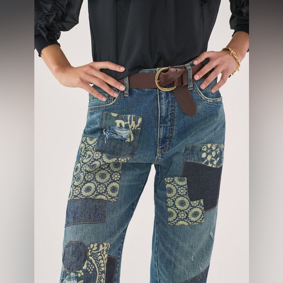 Anthropologie Denim - Anthropologie Blue Patchwork Boyfriend Jeans